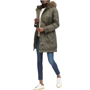 Urban Republic size small faux fur hooded military hunter green jacket